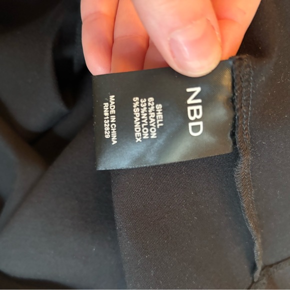 NBD Sweet November One Shoulder Silver Chain High Slit Little Black Dress sz S - Picture 11 of 13